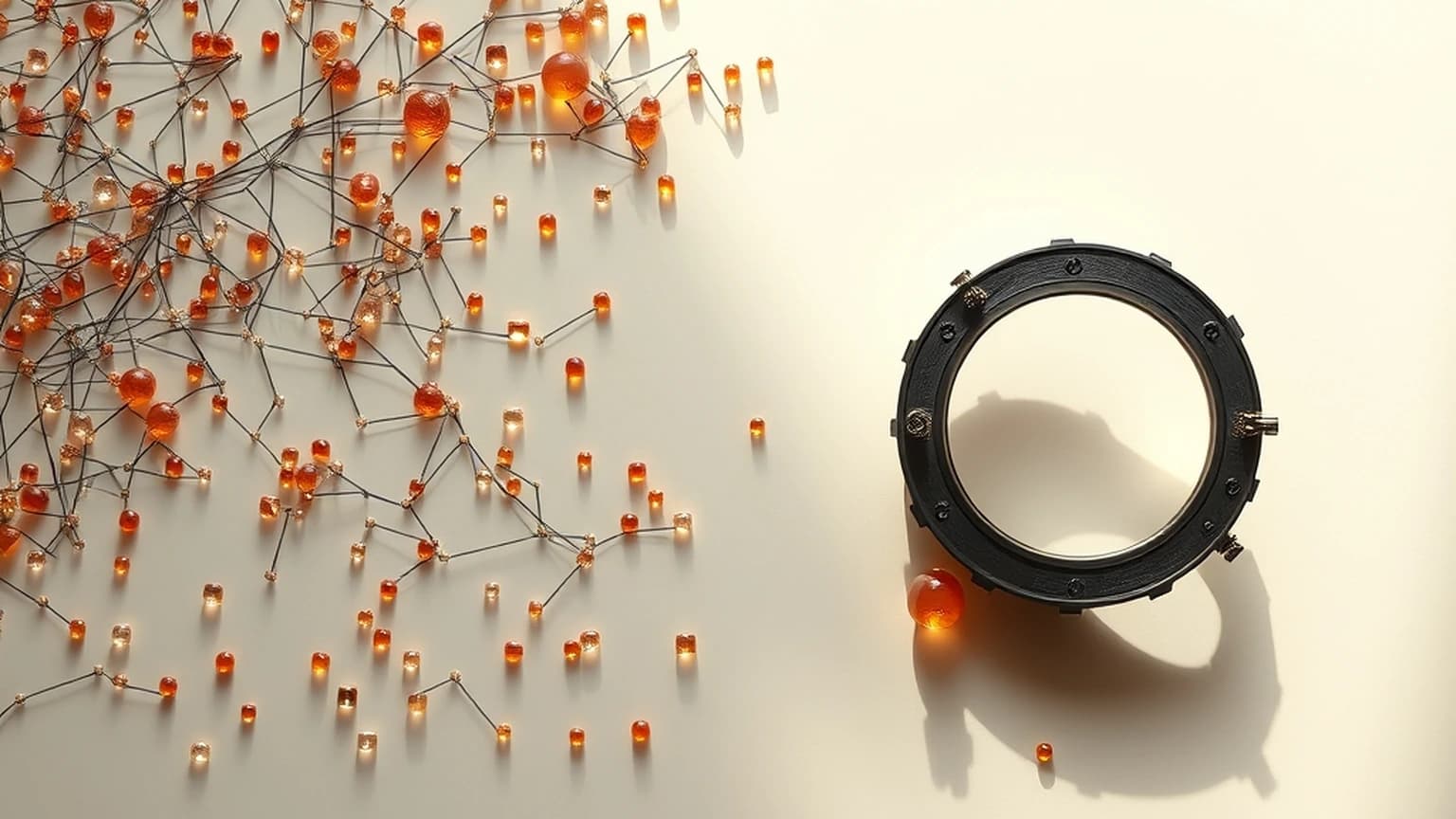 Fragmented glass data tiles converge into a precision feedback loop, illustrating the shift from access to useful AI learning systems.