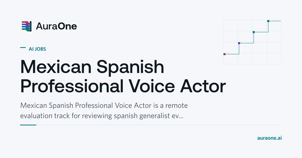 Mexican Spanish Professional Voice Actor | AI Jobs | AuraOne
