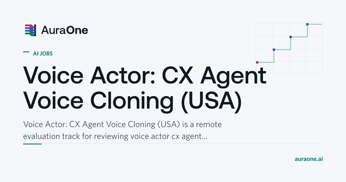 Voice Actor: CX Agent Voice Cloning (USA) | AI Jobs | AuraOne